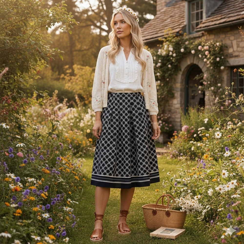 Talbot's Geometric Print Skirt - Picture 6 of 6